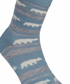 Online Gridarmor Striped Bear Merino Socks Blue Shadow