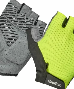 New Gripgrab Expert RC Max Padded Short Finger Summer Gloves Yellow Hi-Vis