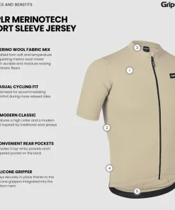 Gripgrab Men's EXPLR Merinotech Short Sleeve Jersey Beige