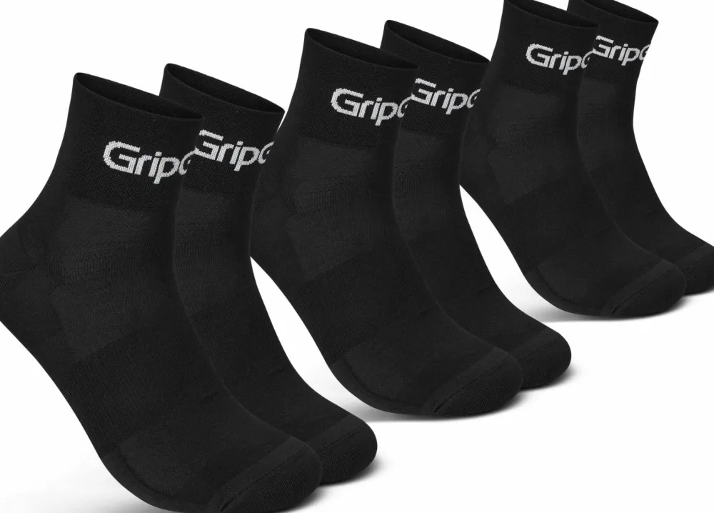 Online Gripgrab RIDE Low Cut Socks 3-Pack Black
