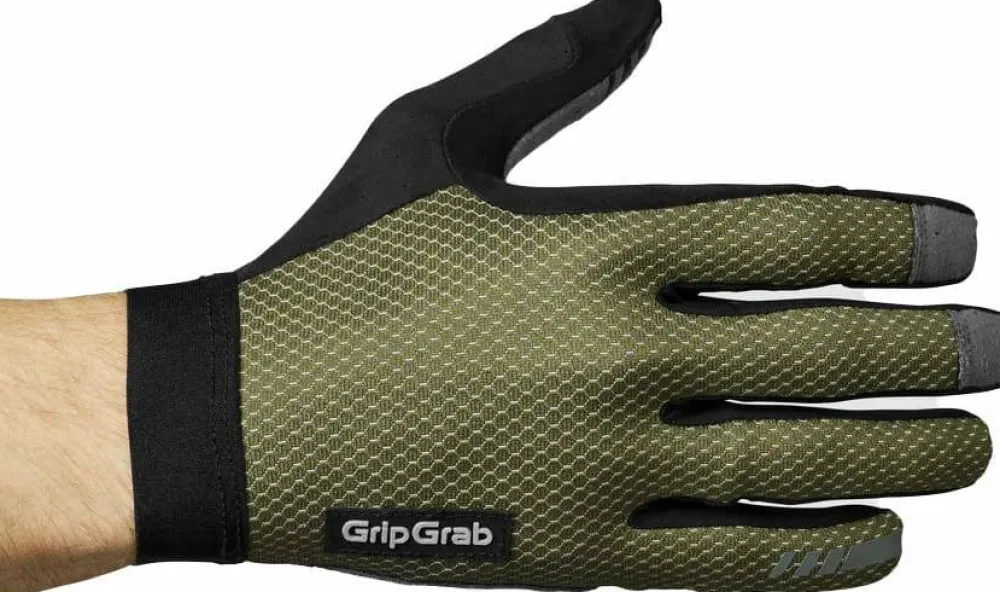 Outlet Gripgrab Vertical 2 Insidegrip™ Full Finger Summer Gloves Olive Green