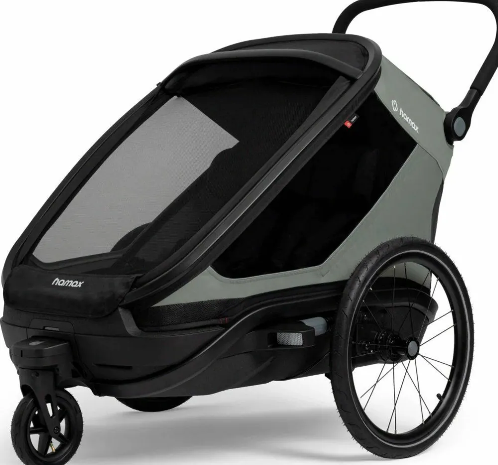 Best Hamax Outback Next Bicycle Trailer Green/Black