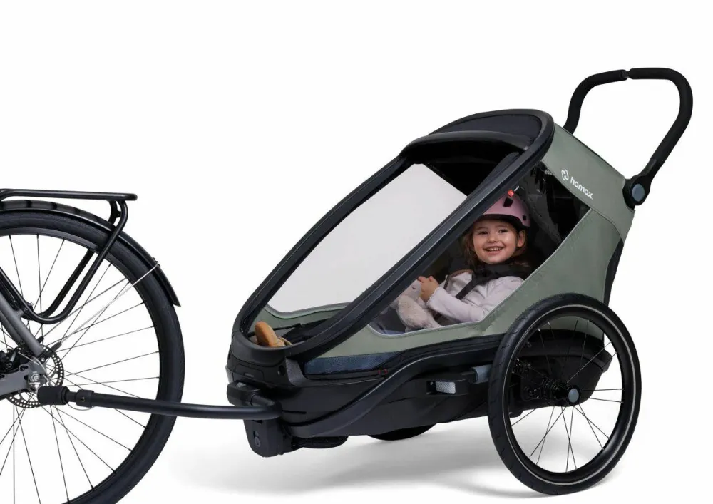 Best Hamax Outback Next Bicycle Trailer Green/Black