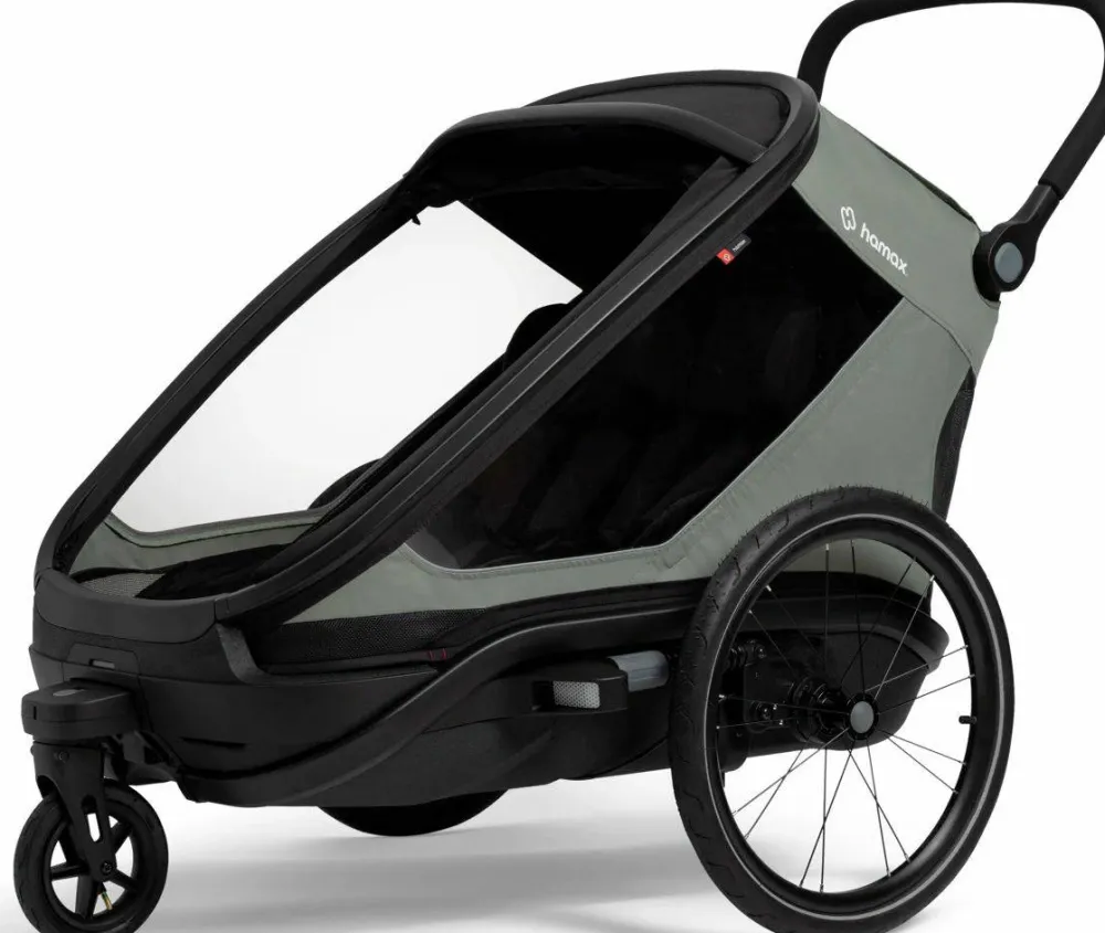 Best Hamax Outback Next Bicycle Trailer Green/Black