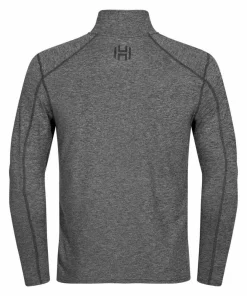 Sale Hellner Men's Nunis Halfzip Long Sleeve Tee Black Beauty melange
