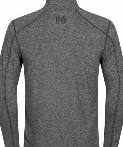 Sale Hellner Men's Nunis Halfzip Long Sleeve Tee Black Beauty melange
