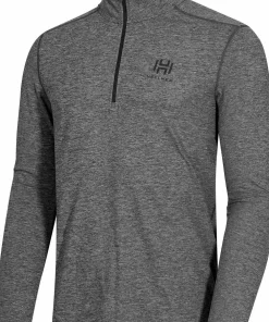 Sale Hellner Men's Nunis Halfzip Long Sleeve Tee Black Beauty melange