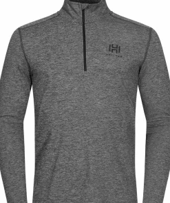 Sale Hellner Men's Nunis Halfzip Long Sleeve Tee Black Beauty melange