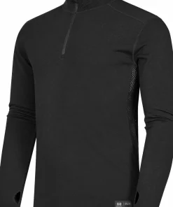Discount Hellner Men's Wool Tech Base Layer Long Sleeve Black Beauty
