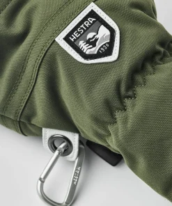 Outlet Hestra Army Leather Heli Ski 3-Finger Olive