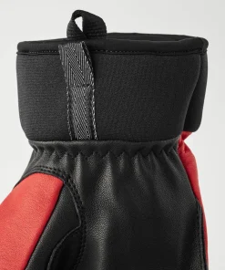 Online Hestra Army Leather Wool Terry 5-Finger Flame Red