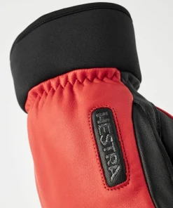 Online Hestra Army Leather Wool Terry 5-Finger Flame Red