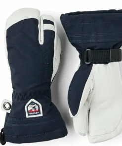 Discount Hestra Juniors' Army Leather Heli Ski 3-Finger Navy Marin