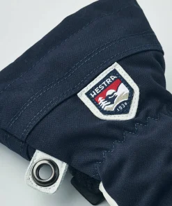Discount Hestra Juniors' Army Leather Heli Ski 3-Finger Navy Marin