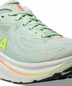 Online Hoka Women's Clifton 10 Wide Sea Glass/Neon Flame