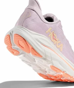 Hot Hoka Women's Clifton 10 Wide Lilac Cream/Tangerine Glow