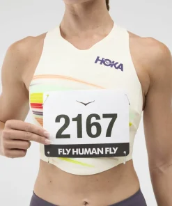 Best Hoka Women's Race Day Crop Bra Alabaster Flare