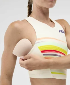 Best Hoka Women's Race Day Crop Bra Alabaster Flare