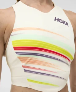 Best Hoka Women's Race Day Crop Bra Alabaster Flare