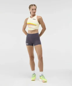 Best Hoka Women's Race Day Crop Bra Alabaster Flare