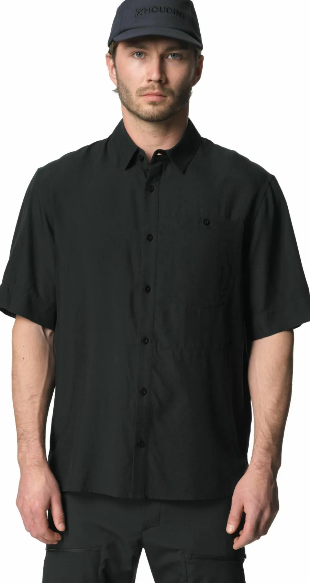 New Houdini Men's Tree Shortsleeve Shirt True Black Light
