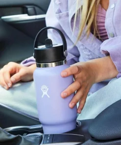 New Hydro Flask 946 ml Wide Mouth Travel Bottle with Flex Straw Cap Capri Blue