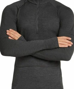Discount Icebreaker Men's Merino 260 ZoneKnit Long Sleeve Half Zip Jet Hthr