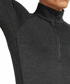 Discount Icebreaker Men's Merino 260 ZoneKnit Long Sleeve Half Zip Jet Hthr