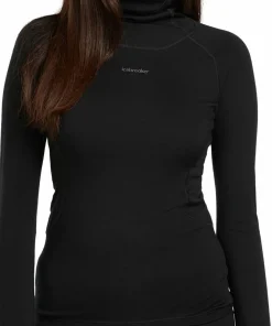 Best Icebreaker Women's 300 MerinoFine Polar Long Sleeve Roll Neck Black
