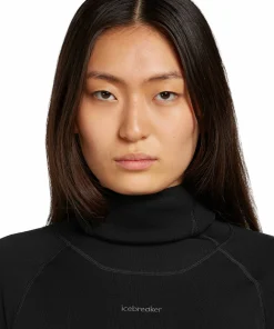 Best Icebreaker Women's 300 MerinoFine Polar Long Sleeve Roll Neck Black