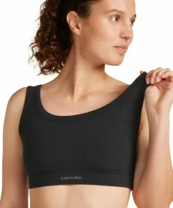 Clearance Icebreaker Women's Merino Rib Lotus Bra Black