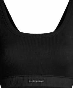 Clearance Icebreaker Women's Merino Rib Lotus Bra Black