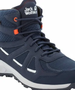 New Jack Wolfskin Men's Woodland 2 Texapore Mid Dark Blue / Red