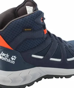 New Jack Wolfskin Men's Woodland 2 Texapore Mid Dark Blue / Red