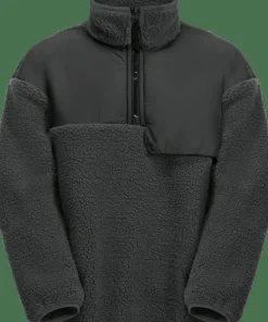 Hot Jack Wolfskin Teens' Halfzip Fleece Granite Black