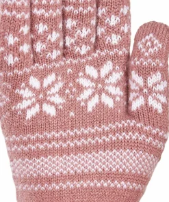 Online Kombi Unisex Nordic Jacquard Gloves Nostalgia Rose