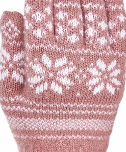 Online Kombi Unisex Nordic Jacquard Gloves Nostalgia Rose