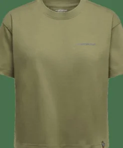 La Sportiva Women's Trilogy Crop T-Shirt Cypress/Chalk