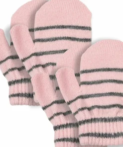 Best Lindberg Kids' Magic Wool Stripe 2-P Pink/Anthracite