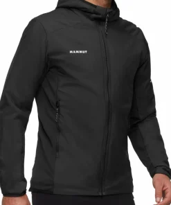 New Mammut Men's Rime Air In Hybrid Hooded Jacket Black