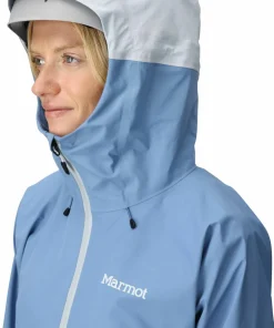 New Marmot Women's Seeker Goretex Jacket Rain Cloud/Vapor
