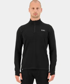 Hot Mons Royale Men's Cascade Merino Base Layer 1/4 Zip Long Sleeve Black
