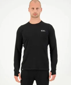 Sale Mons Royale Men's Cascade Merino Base Layer Long Sleeve Black