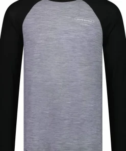 Online Mons Royale Men's Icon Merino Raglan Long Sleeve Grey Heather/Black