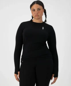 New Mons Royale Women's Cascade Merino Base Layer Long Sleeve Black