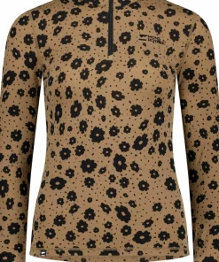 Hot Mons Royale Women's Cascade Merino Base Layer 1/4 Zip Long Sleeve Aoraki Lily Toffee