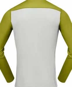 Clearance Norrøna Men's Falketind EqualiserUll Long Sleeve Golden Lime/Whisper White