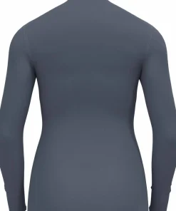 Hot Odlo Women's Active Warm Eco Half-Zip Turtleneck Base Layer Top Folkstone Gray
