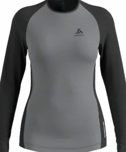 Discount Odlo Women's Performance Wool 150 Base Layer Grey Melange - Dark Grey Melange