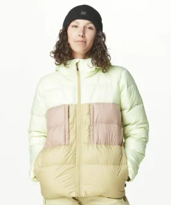 Outlet Picture Organic Clothing Hi Puff Down Women's Jacket Lime Cream Hemp Roebuck